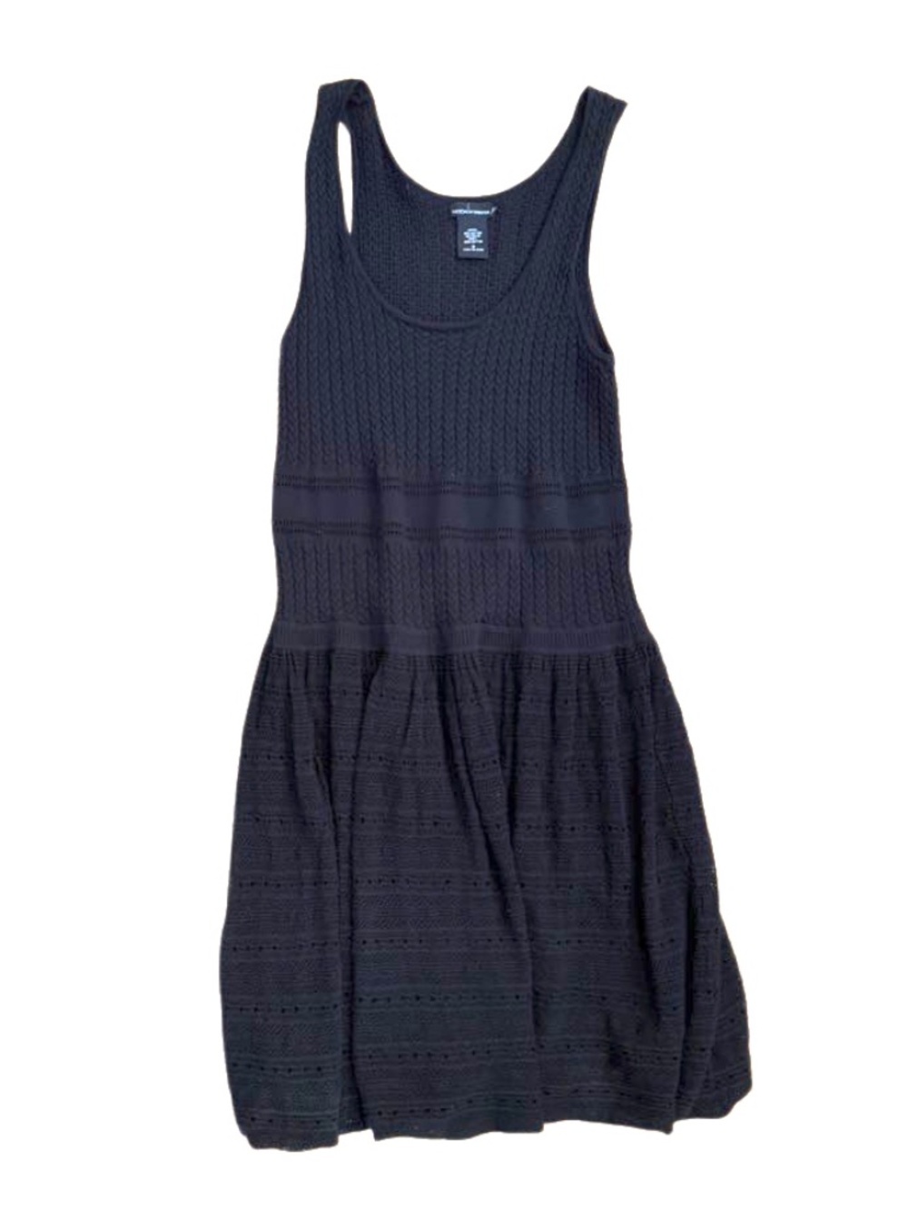 Rare Pristine Sample Moda Intl Victorias Secret black textured knit tank dress S